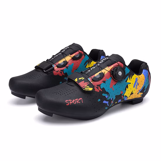 Homens e mulheres mountain bike respirável girando sapatos de ciclismo com sola dura
